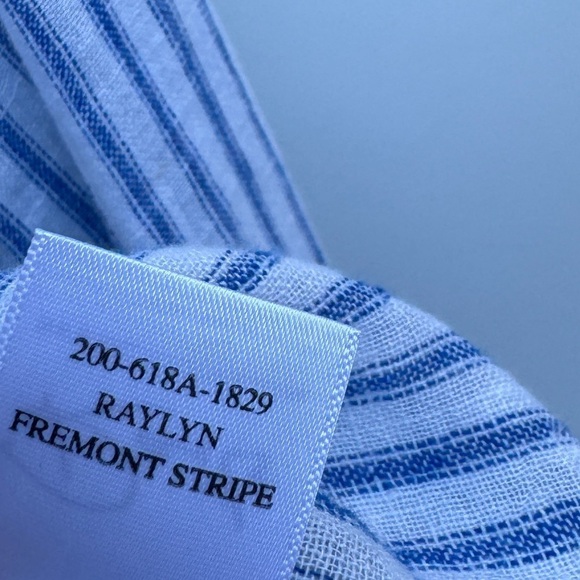 Rails Raylyn Fremont Linen Rayon Blend Blue White Striped Boho Blouse Top Small - Picture 14 of 16